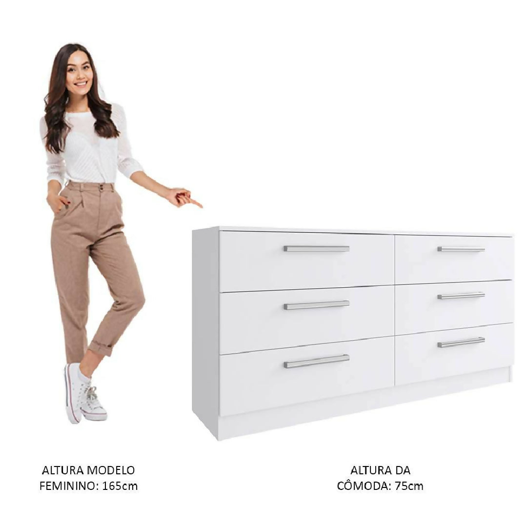 Cômoda Madesa Laura com 6 Gavetas