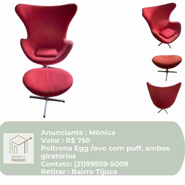 Poltrona Egg com puff